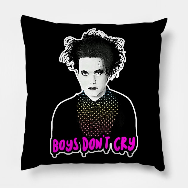 Boys Don't Cry Goth 80s Tribute Design Pillow by DankFutura