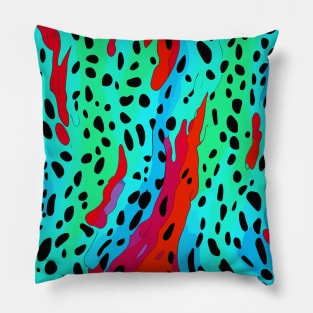 Cool Abstract Artsy Colorful Animal Print Pillow