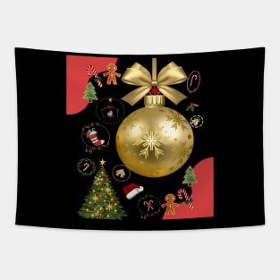 Christmas Time Decorations Tapestry