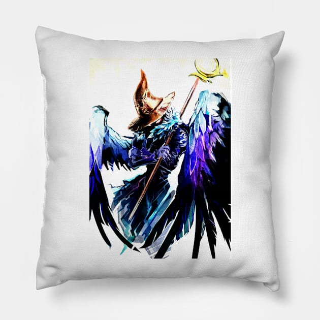 Fantasy Black Mage Pillow by SkyfrNight