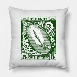 Sword Of Light / Vintage Irish Postage Stamp Design Pillow