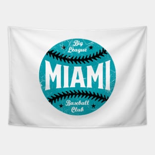 Miami Retro Big League Baseball - White Tapestry