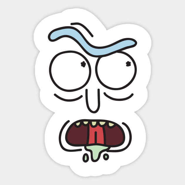 rick face rick and morty rick sticker teepublic