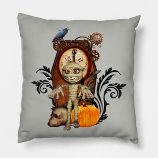 Funny mummy with pumpkin Pillow