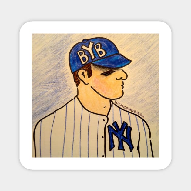 Robert Casey Illustration- Bleeding Yankee Blue Magnet by Bleeding Yankee Blue