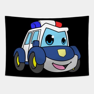 Funny police car Tapestry