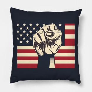 Black History US Flag Fist Pillow