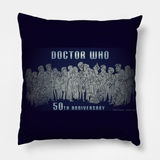 Doctor who 50th anniversary all companions Pillow by tumblebuggie