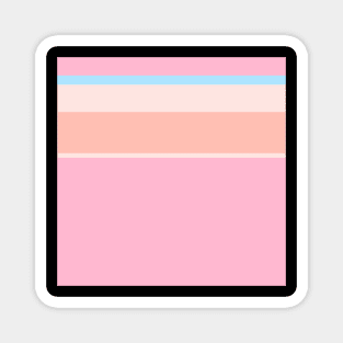 A prime composition of Fresh Air, Cornflower Blue, Baby Pink, Very Light Pink and Pale Rose stripes. - Sociable Stripes Magnet