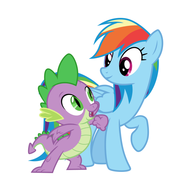 Rainbow Dash and Spike by CloudyGlow