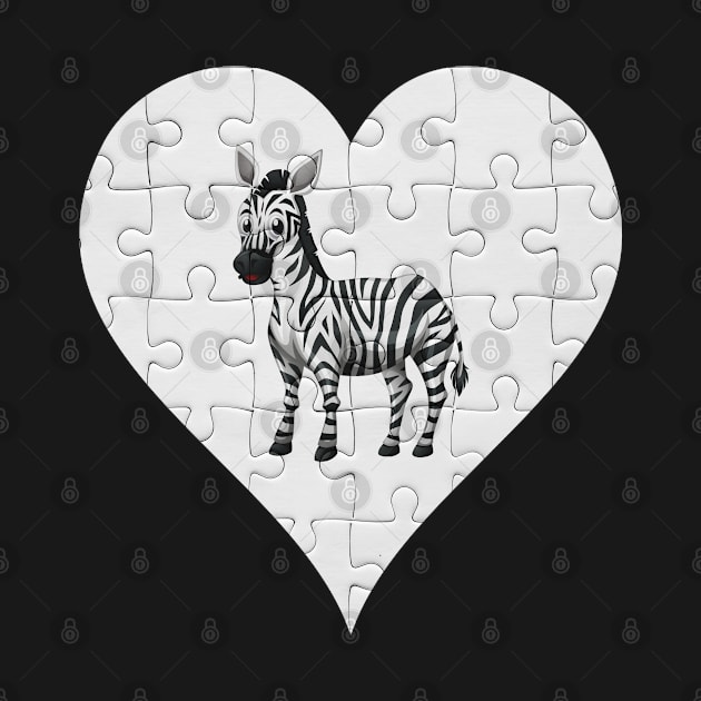 Jigsaw  Zebra Heart Design - Wild Animal Zebra by giftideas