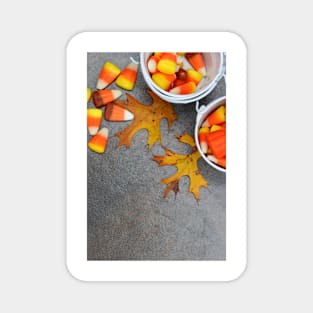 Candy corn and autumn Magnet