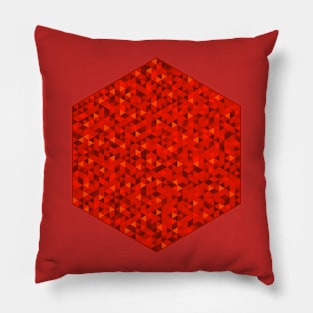 isometric red triangles in hexagon Pillow