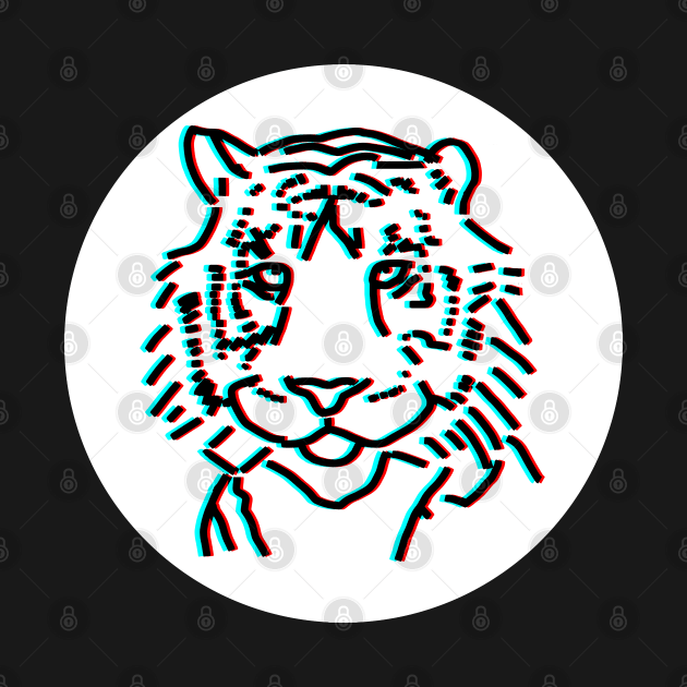 Tiger Face Portrait Glitch by ellenhenryart