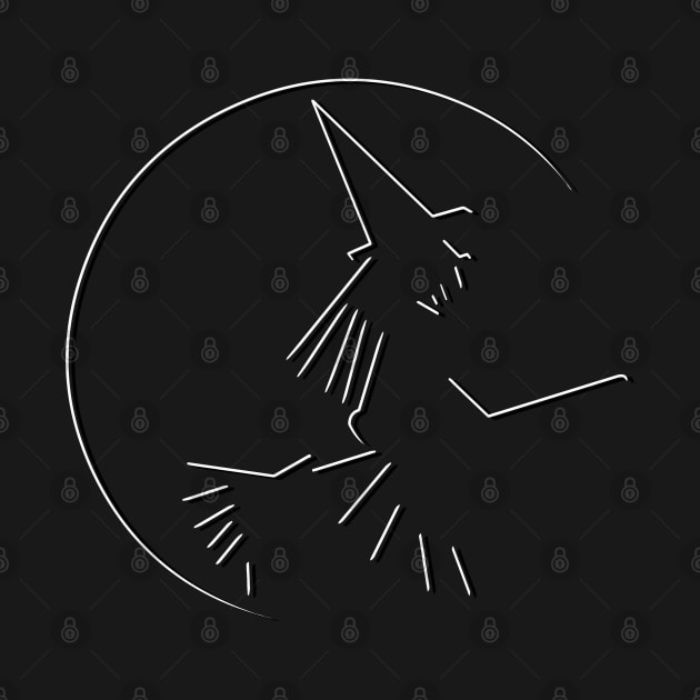 Witch On Broomstick Shadow Design by Pikmi