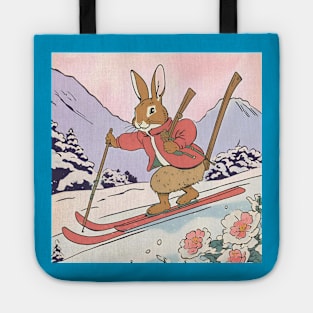 Funny Rabbit Athlete Excel in Winter Sports of Skiing Best Skiier Girl Tote