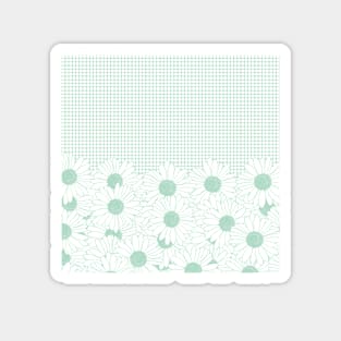 Daisy Grid Mint Green Magnet