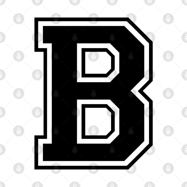 Initial Letter B - Varsity Style Design - Black text by Hotshots