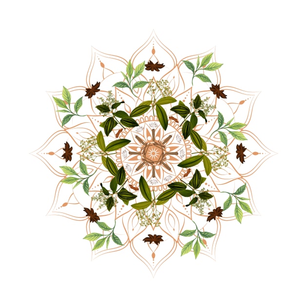 Cinnamon Mandala, herbal talisman by ariverde