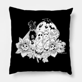 Halloween Love in Black and White Pillow