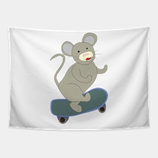 Mouse on a skateboard Tapestry