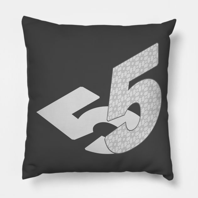 Isometric Number, Number Five Pillow by PoshGeometry