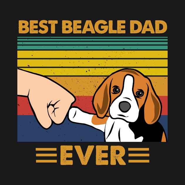 Mens Cute Best Beagle Dad Ever Vintage Puppy Lover Retro Design by Creative Design