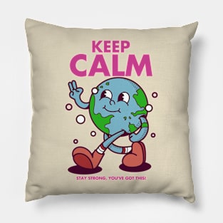 KEEP CALM, character cartoon vintage Pillow