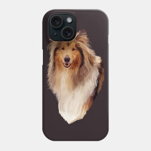 Rough Coated Sable White Collie Dog Portrait Phone Case