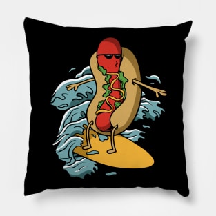 Hot dog surfer Pillow