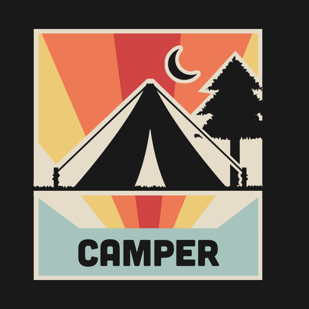 CAMPER | Vintage Camping Poster by MeatMan