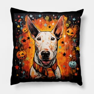 Halloween White Bull terrier Pillow