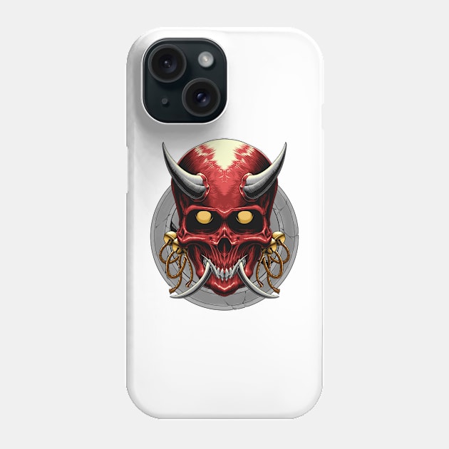 Oni Red Skull Phone Case by faishalamri