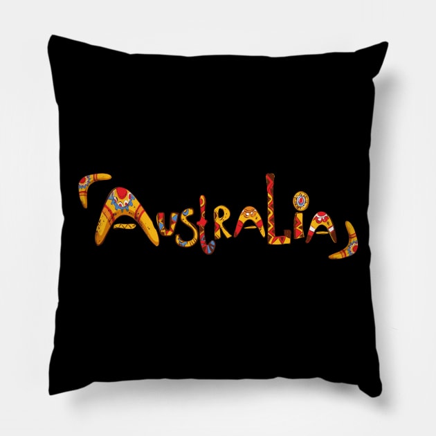 Australian Aboriginal Art Pillow by ArchmalDesign