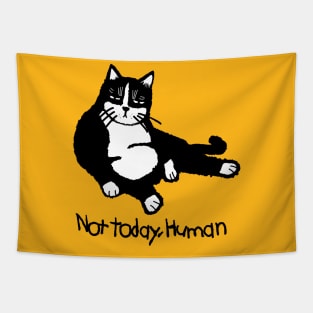 not today human cat tshirt Tapestry