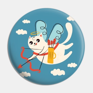 cute cupid cat flying Pin