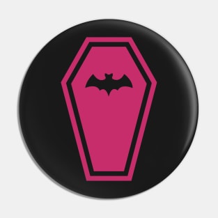 Hot Pink Vampire Bat Coffin Pin