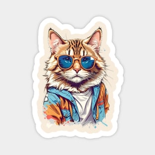 Hipster Cat Magnet