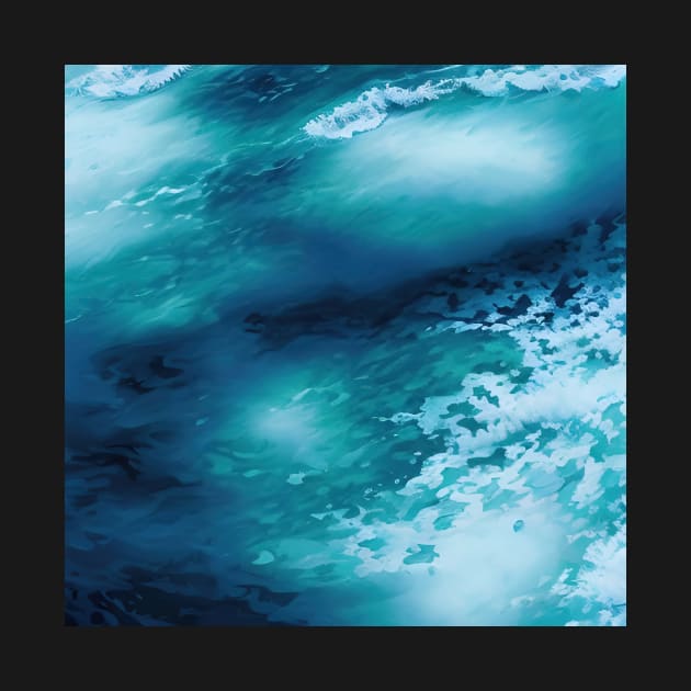 Blue ocean waves by Crestern