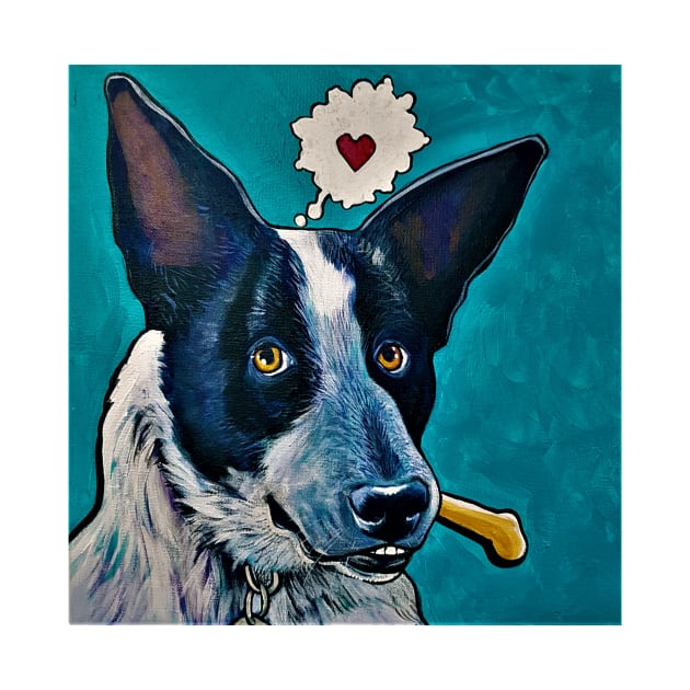 Blue Heeler Dog Bandit by StephaniePerryArt