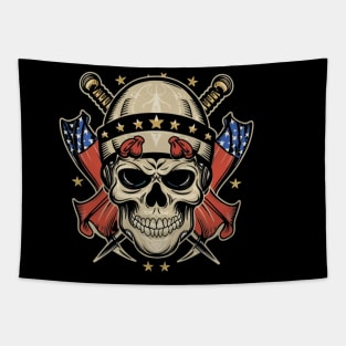 Death or Glory Skull Tattoo Tapestry