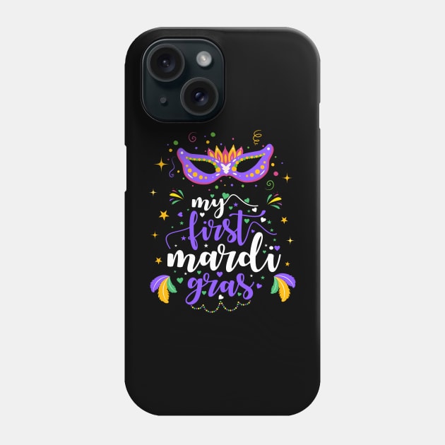 My First Mardi Gras Masquerade Bead Parade Women Men Kids Phone Case by AimArtStudio