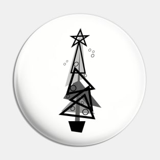 Mid-Century Christmas Tree ( gray scale ) Pin