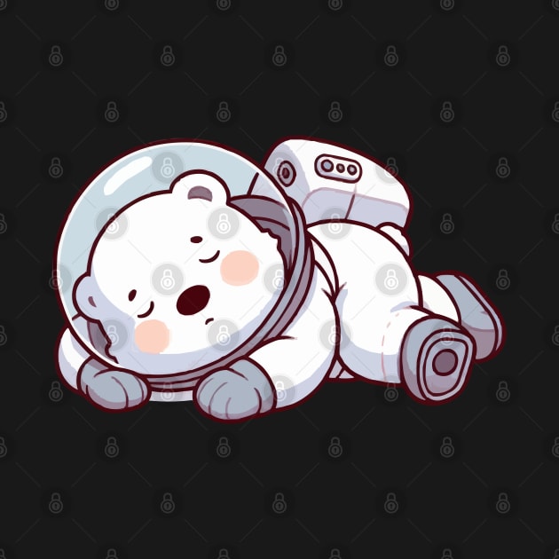 cute astronaut polar bear by fikriamrullah