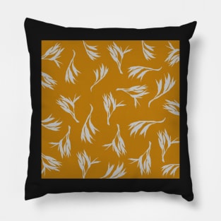 Harakeke Flax seed pods (Ochre and light grey) Pillow