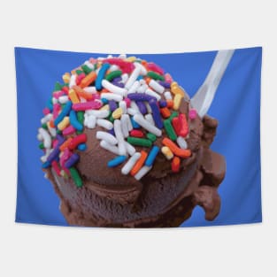 Warm Thoughts - Dark Chocolate Ice Cream with Rainbow Sprinkles Tapestry