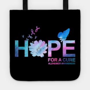 Funny Hope For A Cure Alzheimer Awareness Flower Gift Tote