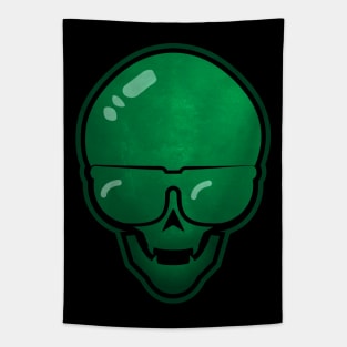 green skull glasses Tapestry