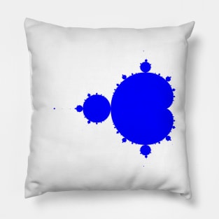 Solid Blue on White Mandelbrot Pillow