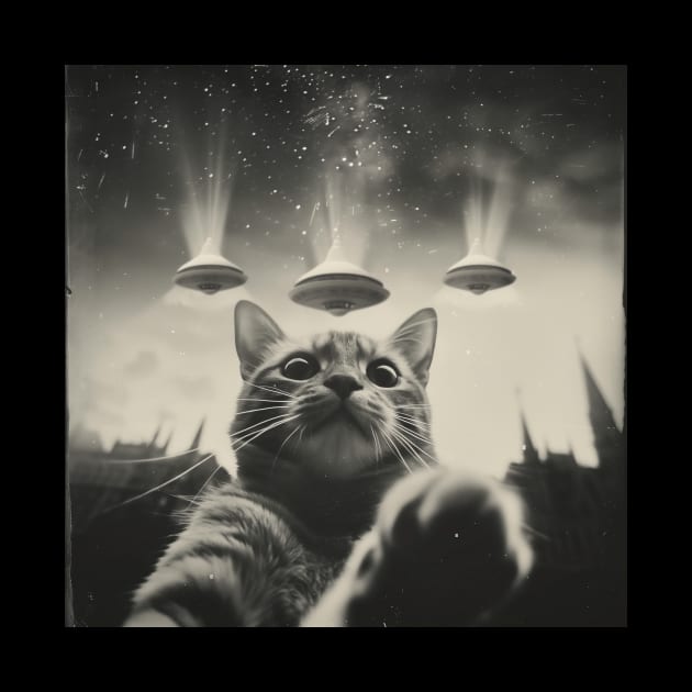 Cat Selfie Alien Invasion by Vlaa